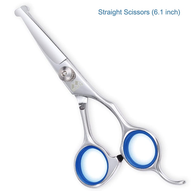 iSeaFly Dog Scissors with Round Tip, 6 in 1 Dog Grooming Kit, Stainless Steel Pet Grooming Scissors for Full Body, Face, Nose, Ear and Paw (Blue) - Image 5